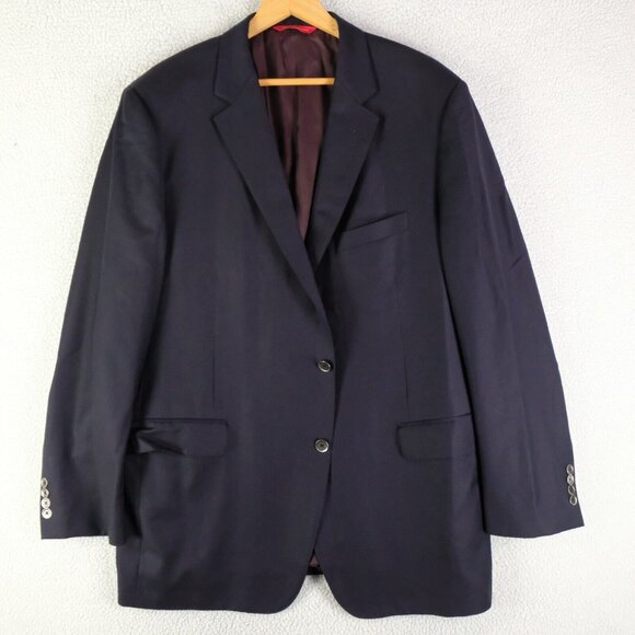 Samuelsohn Blazer Mens 48T Tall Navy Blue Reda Super 120S Two Button Vented - Picture 1 of 16